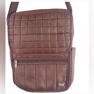 Lug Brown Crossbody  Bag, Adjustable Strap, Multi Pockets, Magnetic Closure